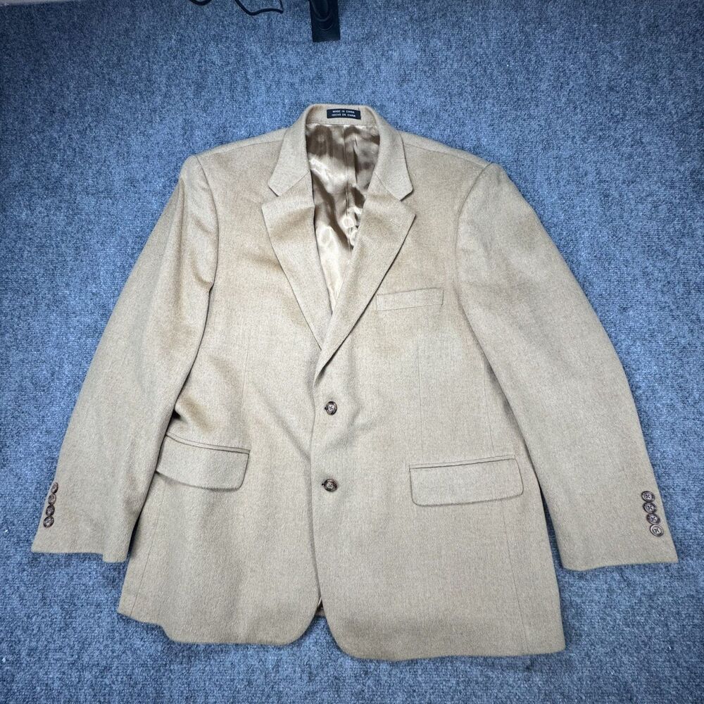 Stafford Executive Camel Hair Sport Coat Blazer Men's 44R Tan 100% Camel Hair